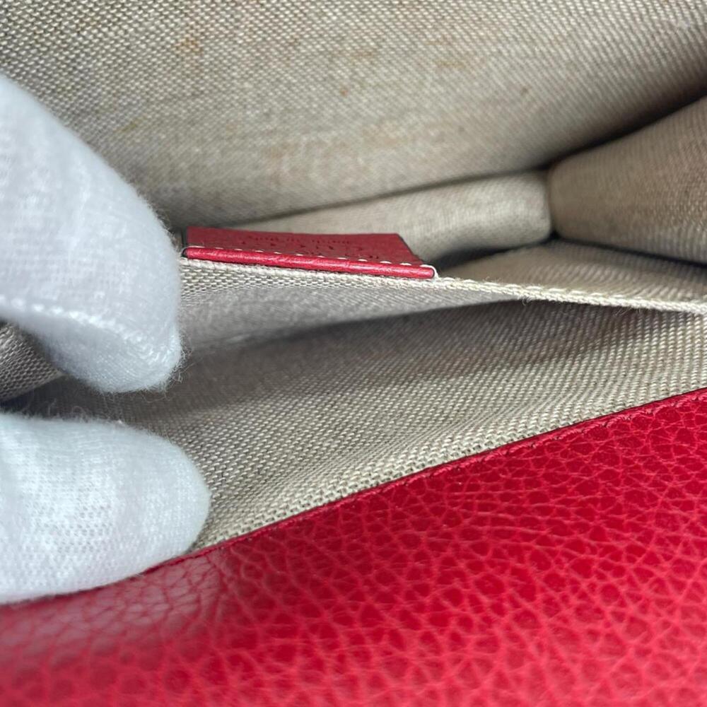 GUCCI Red Leather Shoulder Bag - Picture 13 of 16